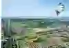 Luchtfoto van zuid Lelystad waar het gebied van Zuiderhage is aangegeven.