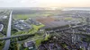 Luchtfoto van het gebied in Lelystad Zuiderhage